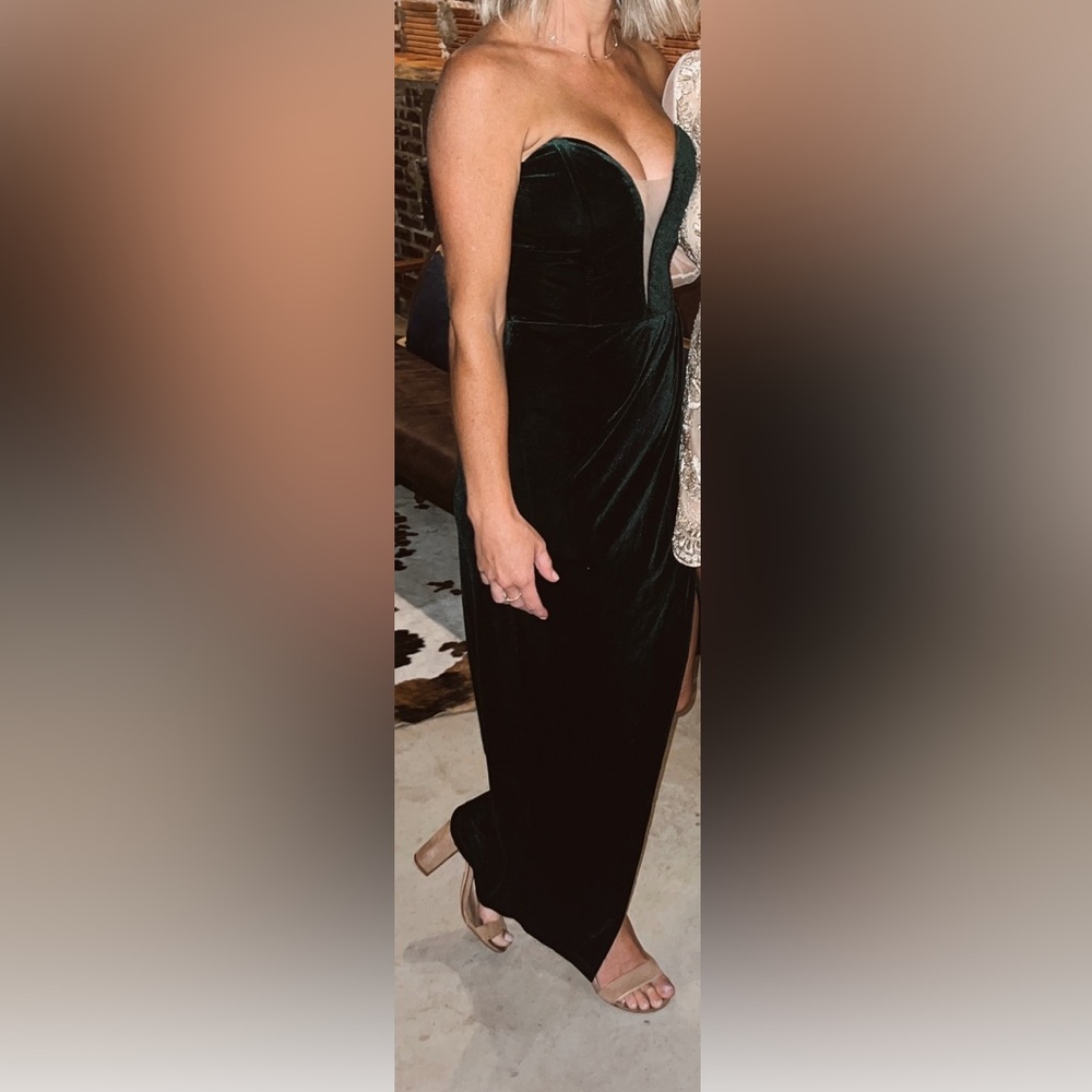 Lulus Emerald Green Velvet Dresss